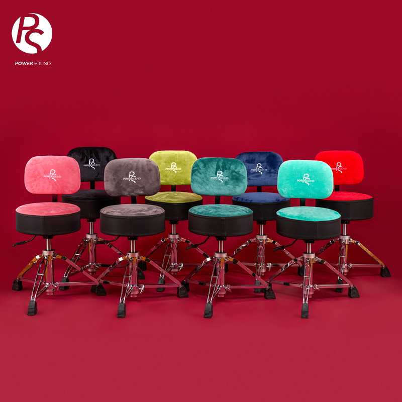 PowerSound力声PS圆形架子鼓凳鼓椅气动鼓凳T-2000/T-2400 带靠背
